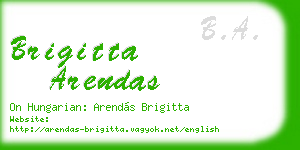 brigitta arendas business card